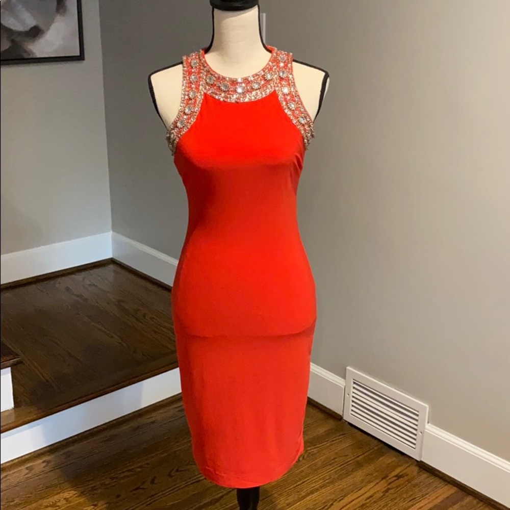 Embellished Red Dress